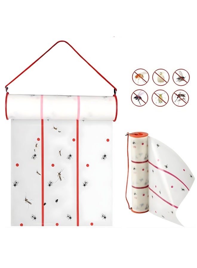 Flying Insect Glue Sticker Trap Eco Friendly Pest Control Solution Indoor Use Sticky Fly Paper Strips Effective Mosquito Gnats Fruit Fly Bug Catcher Safe Home Fly Trap Kit with Hanging Hooks