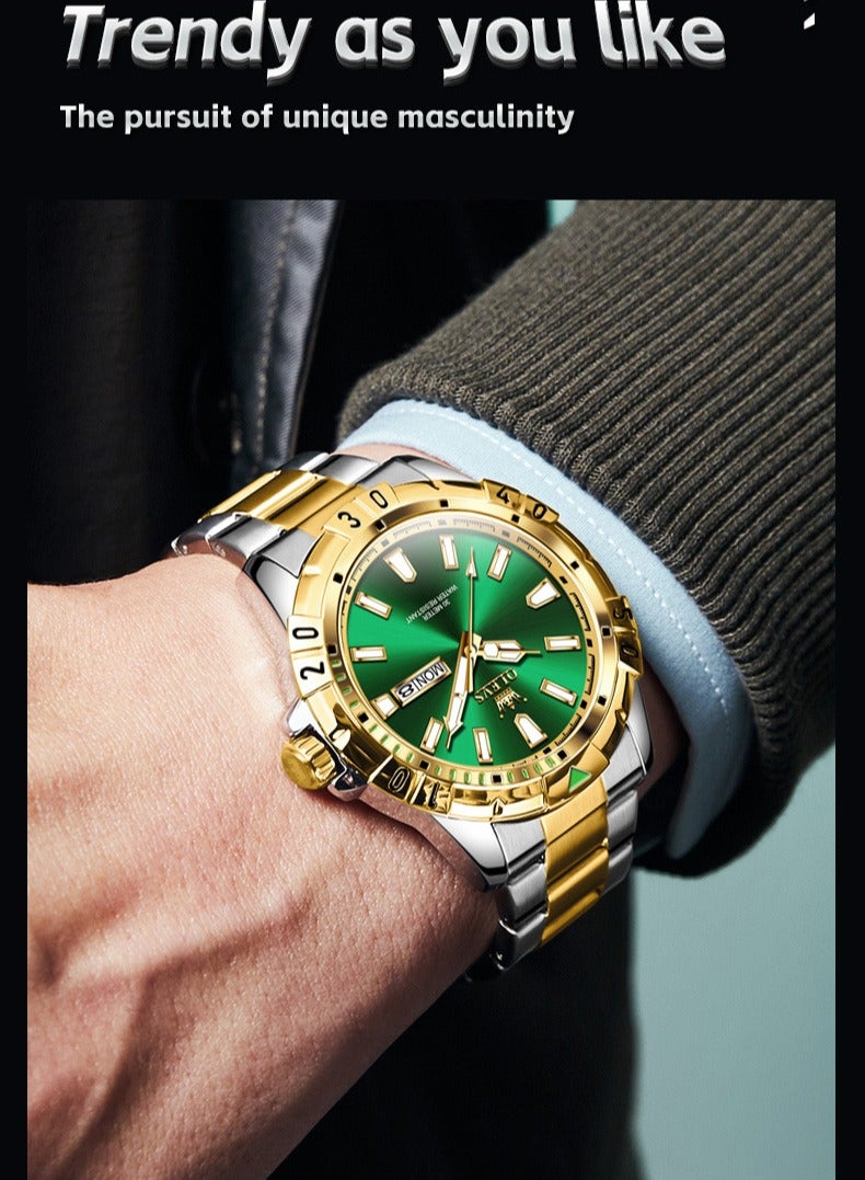 OLEVS Watches for Men Quartz Stainless Steel Water Resistant Watch Business 42mm Gold Quartz Watches - Image 5