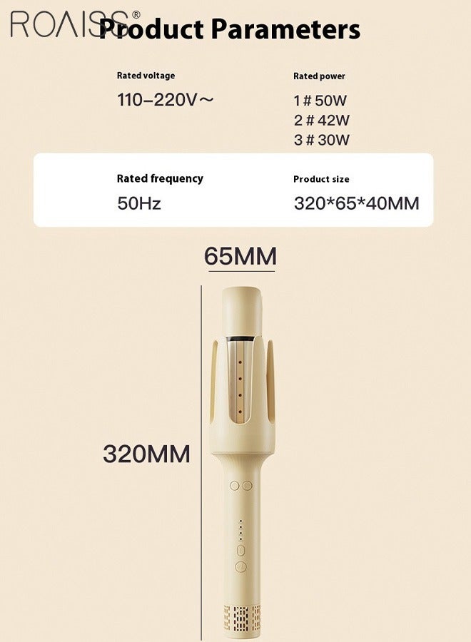 رويس حديد تجعيد الشعر الأوتوماتيكية القابلة للاستبدال 3 في 1، مع 4 سرعات لضبط درجة الحرارة، وتسخين سريع، وعصا تجعيد الشعر ذات الأسطوانة الخزفية مع رأس تجعيد قابل للاستبدال للشعر المتوسط ​​والطويل - Image 4
