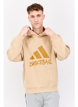 Adidas Men Sportswear Fit Long Sleeves Basketball Legends  Hoodie, Beige  - Image 1