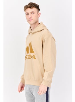 Adidas Men Sportswear Fit Long Sleeves Basketball Legends  Hoodie, Beige  - Image 2