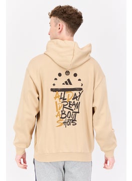 Adidas Men Sportswear Fit Long Sleeves Basketball Legends  Hoodie, Beige  - Image 4