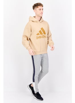 Adidas Men Sportswear Fit Long Sleeves Basketball Legends  Hoodie, Beige  - Image 3