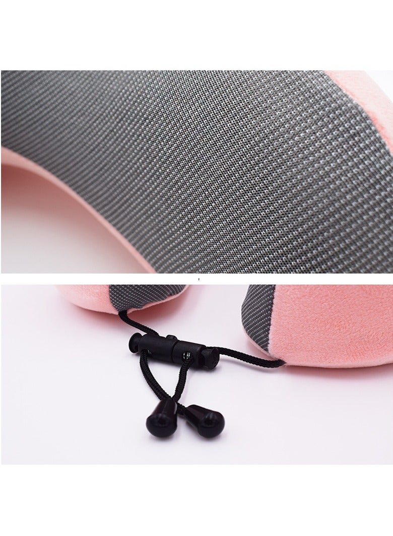 Travel neck pillow for sleeping made of pure memory foam PINK - Image 3