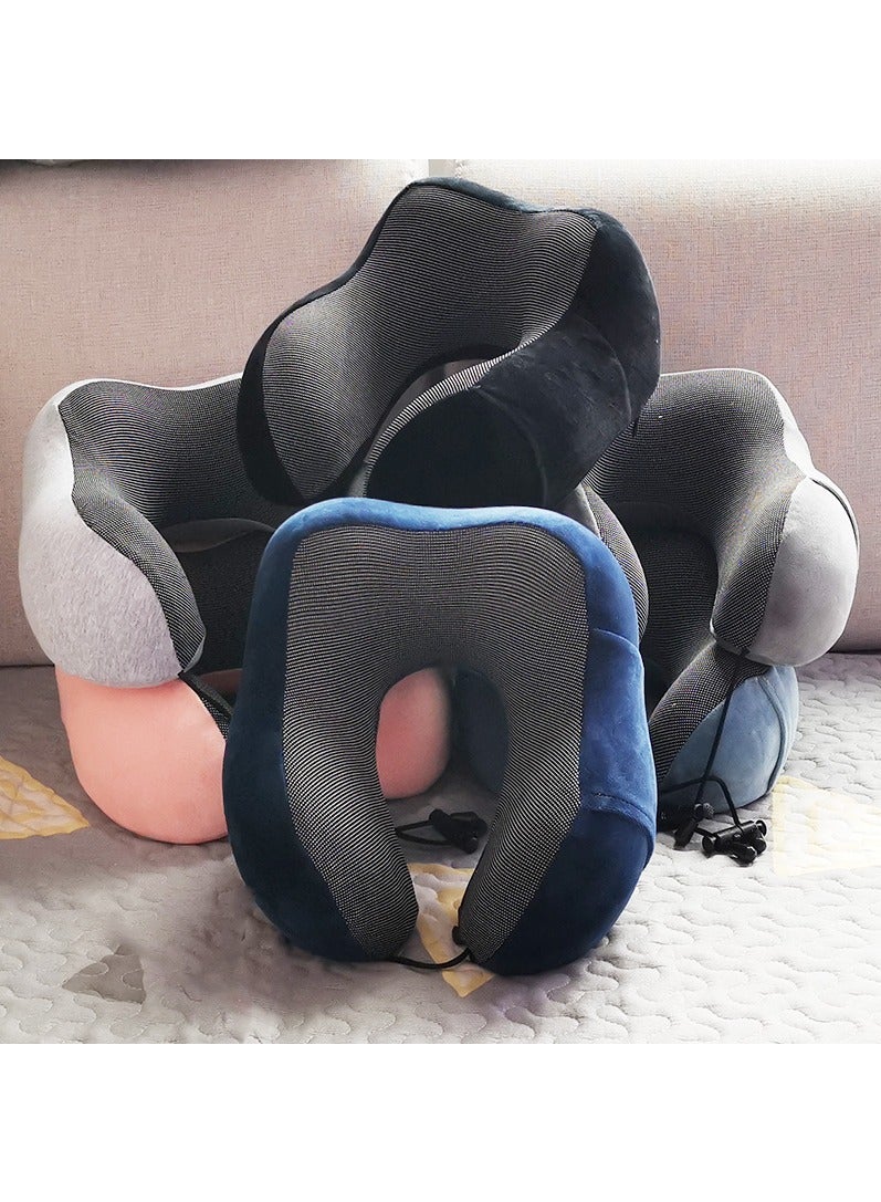 Travel neck pillow for sleeping made of pure memory foam PINK - Image 2