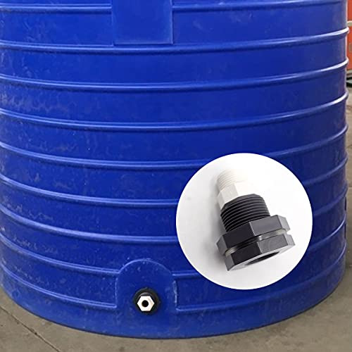 Tnuocke 4PCS PVC Bulkhead Fitting 3/4 Inch with Plugs,water Pipe Connector,(21-38mm) Hose Clamps Kit,Water Tank Connector Adapter,Thru-Bulk Pipe Fitting for Rain Barrels,Water Tanks,Pools(Grey) H-07 - Image 4