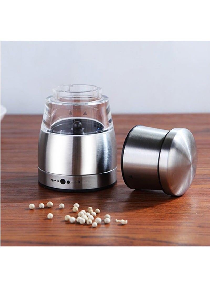 Hihonor Salt and Pepper Grinder Set,Manual Spice Salt And Pepper Grinder Set Stainless Steel Pepper Mills Kitchen Accessories Cooking Tool, Short  - Image 2