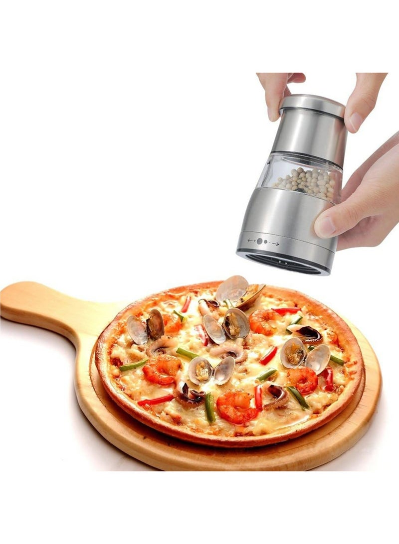 Hihonor Salt and Pepper Grinder Set,Manual Spice Salt And Pepper Grinder Set Stainless Steel Pepper Mills Kitchen Accessories Cooking Tool, Short  - Image 4