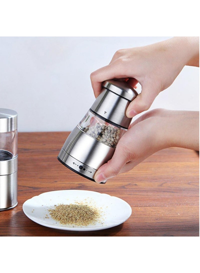 Hihonor Salt and Pepper Grinder Set,Manual Spice Salt And Pepper Grinder Set Stainless Steel Pepper Mills Kitchen Accessories Cooking Tool, Short  - Image 5