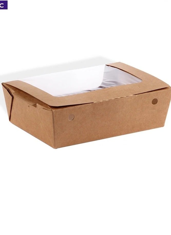 SKP Plastic Large Kraft Paper Boxes with Curved Window (20 pcs) 