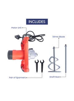 Nippon Paint Nippon Paint 220Volt Handheld Portable 1400W Heavy Duty Dual Speed Putty Mixer Ideal For Fast Smooth Mixing Of Cement Putty Plaster Mortar Red  - Image 3