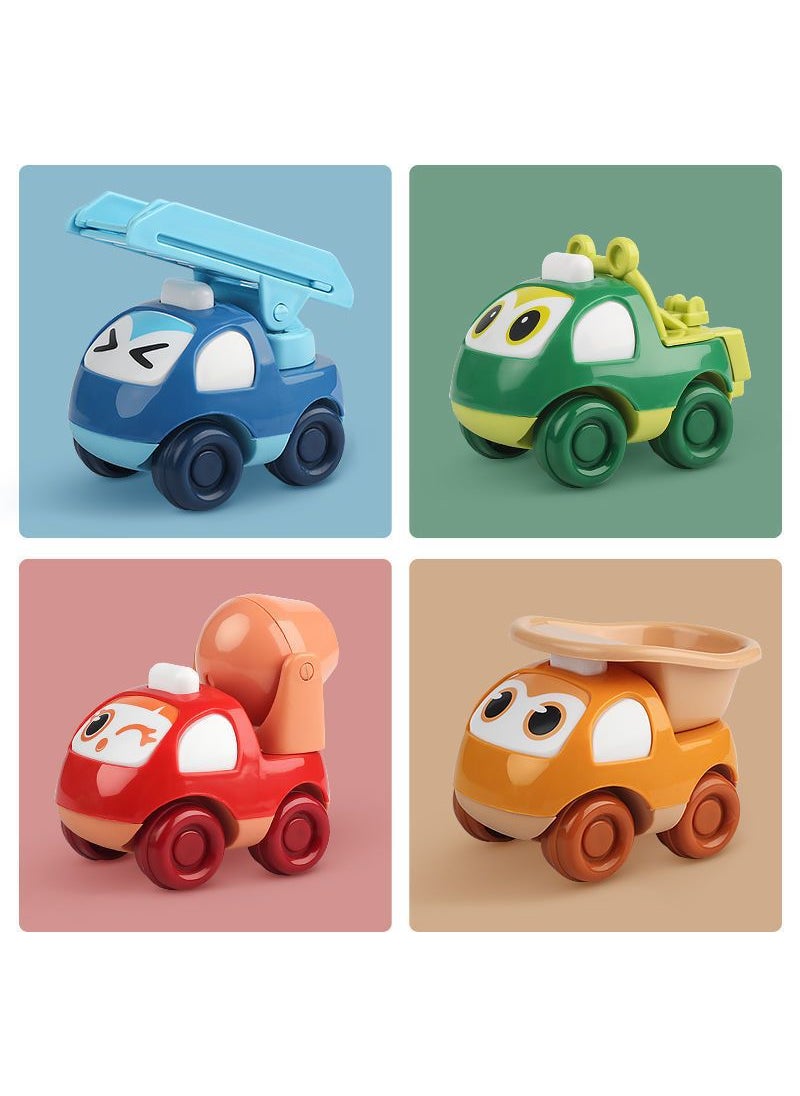 Generic - Mini Cartoon Inertia Toy Cars Set for Kids Lift truck dump truck trailer mixer truck - Image 1