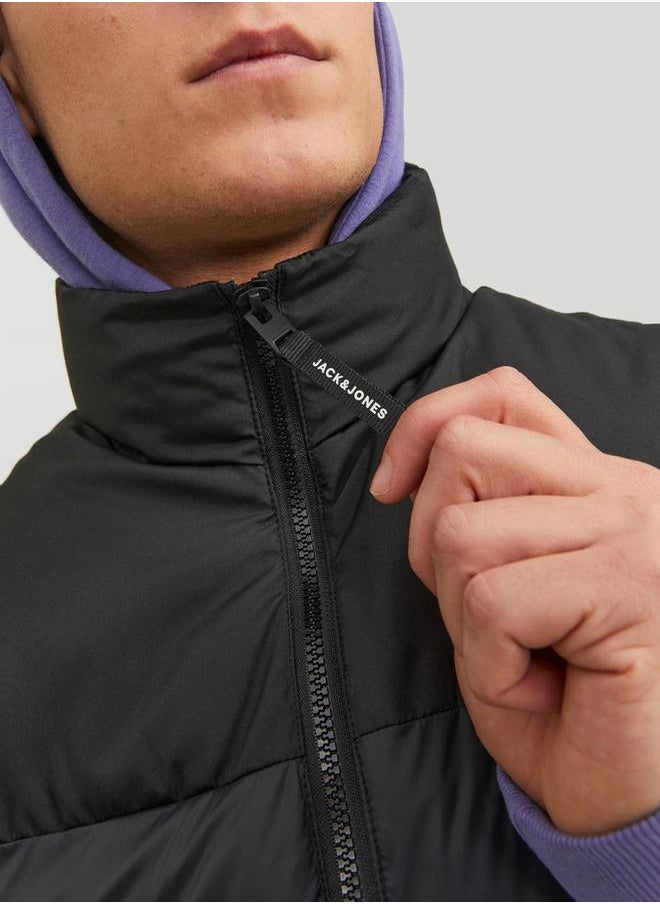 JACK & JONES - Solid Padded Zip Up Body Warmer - Image 1