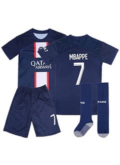 Y&D 2023 Paris Mbappe 7 Home Football Soccer Jersey/Shorts Socks Gift Set Youth Sizes New Edition Unbranded Fan Version  - Image 1