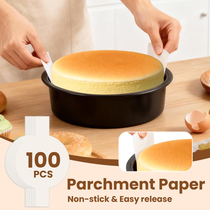 tutikuki 10 Inch Cake Pan Set of 2 - Nonstick Carbon Steel Round Cake Baking Pans with Parchment Paper, Dishwasher Safe, Durable for Large Layer Cakes, Birthday & Christmas Baking - Image 4