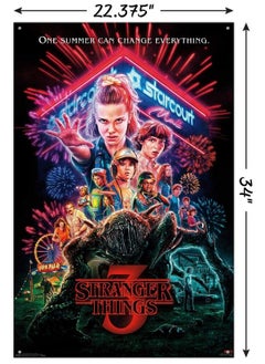Trends International Netflix Stranger Things: Season 3 One Sheet Wall Poster With Push Pins  - Image 3