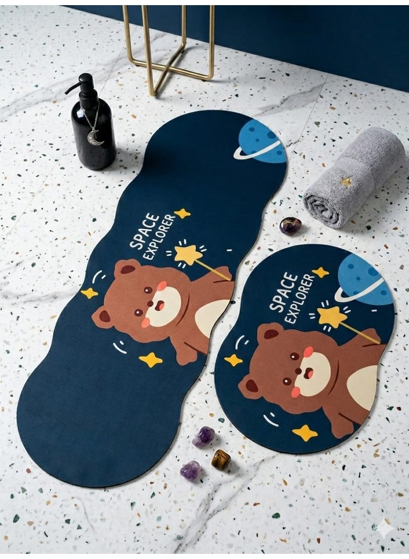 Home Mat Oil Proof Non-Slip Kitchen Mat Set of 2