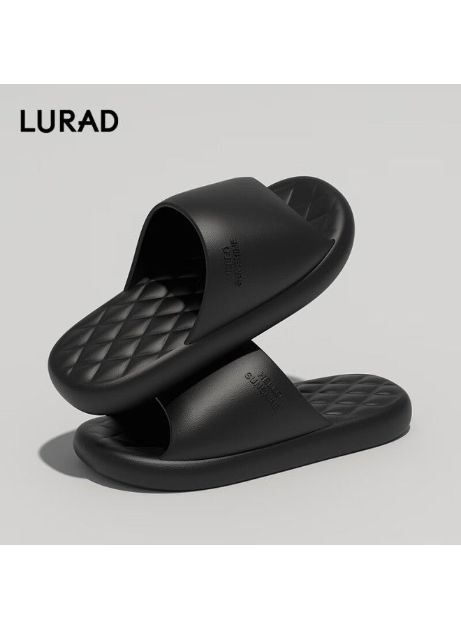 Lurad Home Thick-soled Soft-bottom Slippers For Men And Women, Comfortable Bathroom Sandals For Couples, Black, Size 39-40 - Image 2