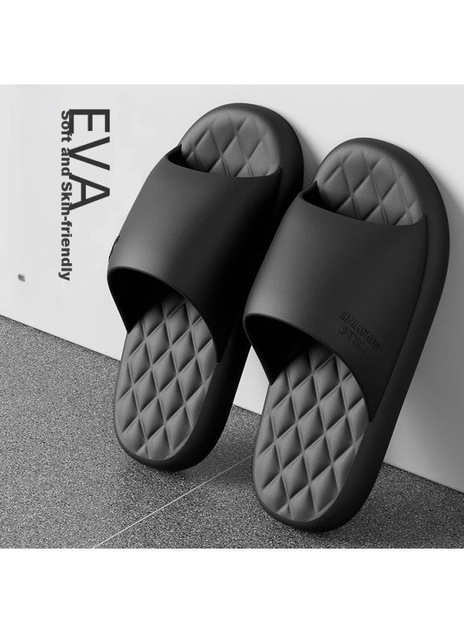 Lurad Home Thick-soled Soft-bottom Slippers For Men And Women, Comfortable Bathroom Sandals For Couples, Black, Size 39-40 - Image 1