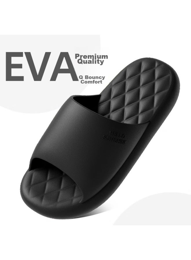 Lurad Home Thick-soled Soft-bottom Slippers For Men And Women, Comfortable Bathroom Sandals For Couples, Black, Size 39-40 - Image 3