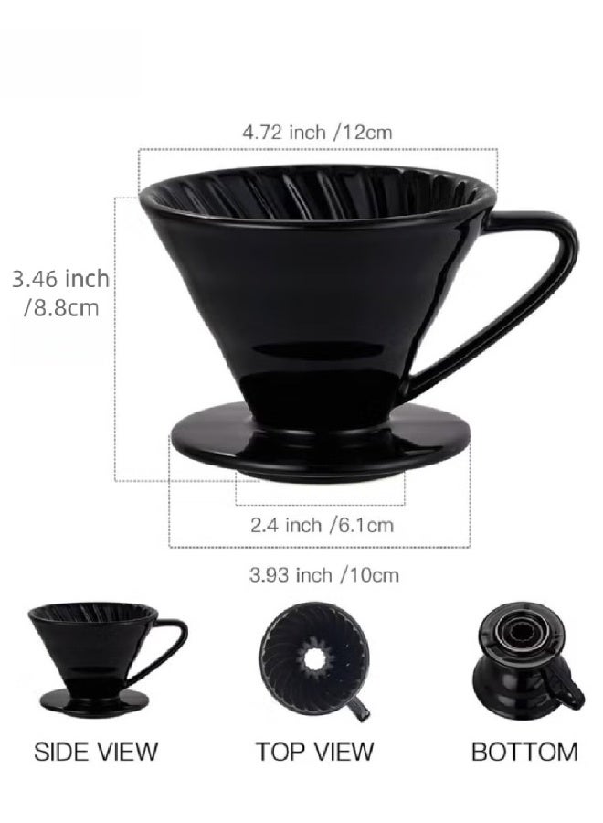 V60 السيراميك قطرة 1 ~ 4 كوب القهوة قطرة / صانع القهوة,السيراميك بطيئة إكسسوارات البيرة للمنزل,مقهى,مطاعم,نبرة نكهة قوية,حجم 02 - Image 3