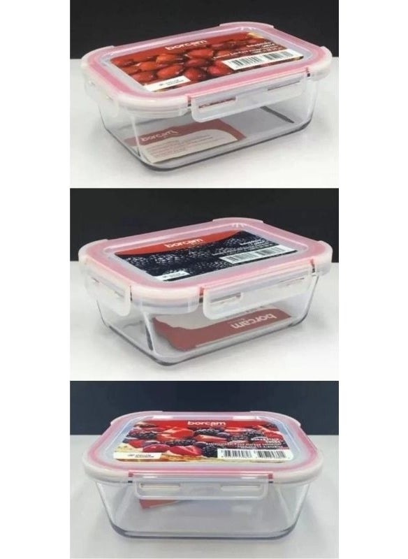 Viyalente - 3-Piece Borcam Storage Box Oven Box Set 780 Cc- 1800 Cc- 3350 Cc - Image 1