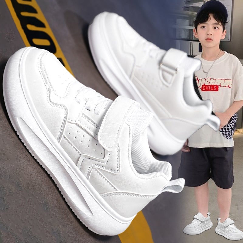 Boys' Shoes Spring Kidsren'S Sports Shoes, Medium And Large Kidsren'S White Shoes, Boys' Primary School Students' Soft-Soled Shoes - Image 2