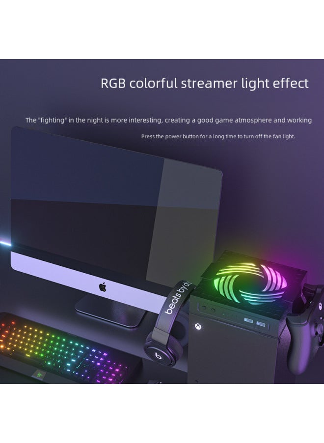 AOLION For Xbox Series X Cooling Fan Xsx Host Dustproof Cooling Fan With Rgb Cool Light - Image 3
