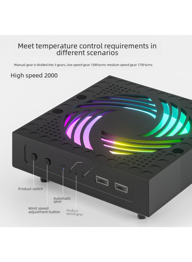 AOLION For Xbox Series X Cooling Fan Xsx Host Dustproof Cooling Fan With Rgb Cool Light - Image 4