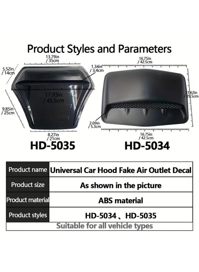 3D Glossy Shark Fin Engine Hood Decorative Vent Panel for Car Exterior Modification Style 5035 - Image 3