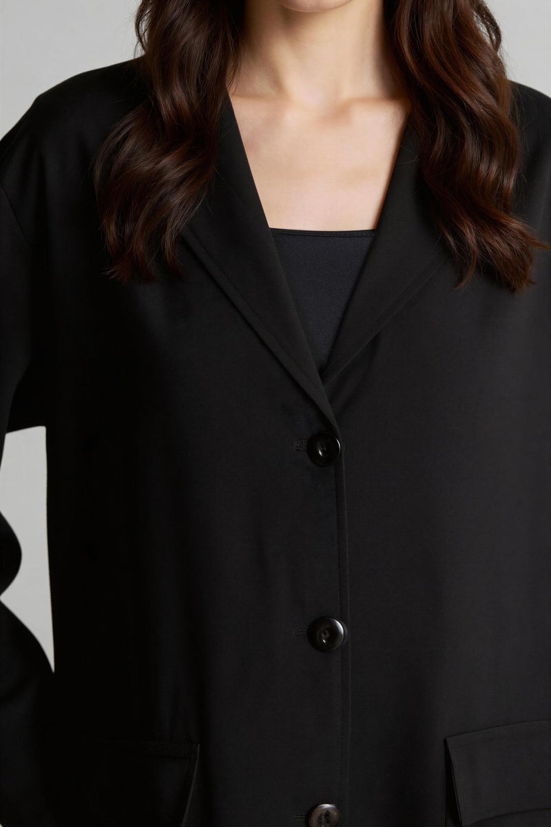 DeFacto Black Woman Relax Fit Woven Striped Long Sleeve Tunic Casual - Image 4