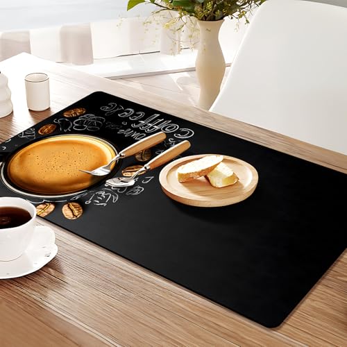 AOHMPT Coffee Mat 17"x32" - Extra Large Absorbent Non Slip Dish Drying Mat,Coffee Bar Accessories,Kitchen Counter Protector for Coffeemaker, Sink, Dining Decor - Image 4