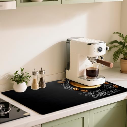 AOHMPT Coffee Mat 17"x32" - Extra Large Absorbent Non Slip Dish Drying Mat,Coffee Bar Accessories,Kitchen Counter Protector for Coffeemaker, Sink, Dining Decor - Image 5