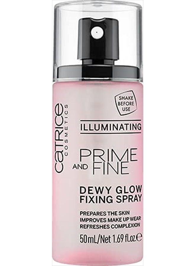 Catrice Prime & Fine Illuminating Dewy Glow Spray | Transparent and Fast Drying Fixing Spray| Paraben Free & Vegan | Cruelty Free (Pack of 1) - Image 1