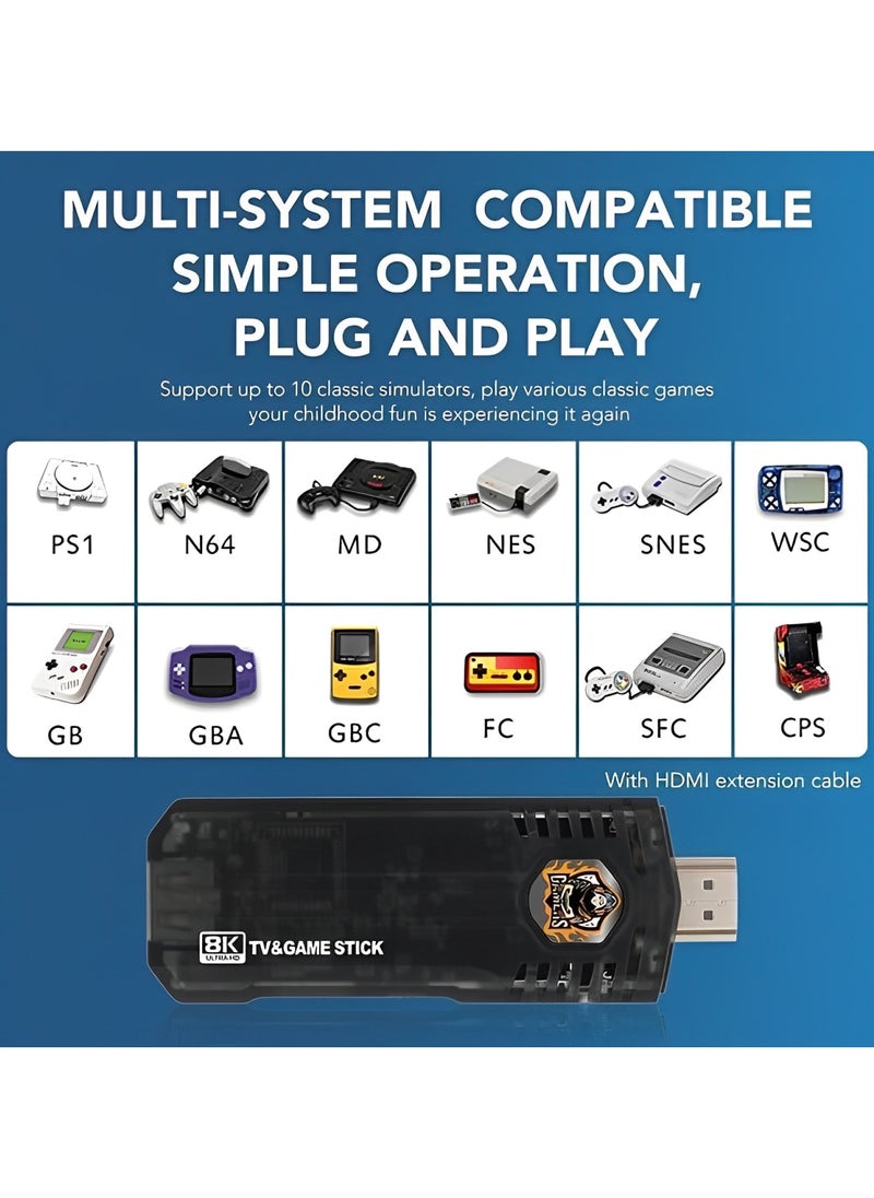 Gamer - Game Console - UPGRADED 8K 5G 30000+ Retro Games Gaming Console Game Stick-Video Games For Tv. - Image 1