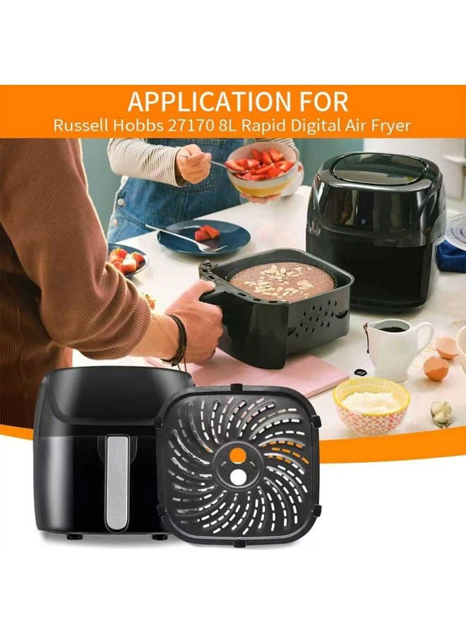 GWY Air Fryer Accessories for PowerXL Vortex Pro 8 QT Air Fryer, Oval Nonstick 10''*10''Air Fryer Replacement Parts Tray Basket Grill Pan Grill Plate Crisper Plate with Rubber Bumpers,Dishwasher Safe - Image 3