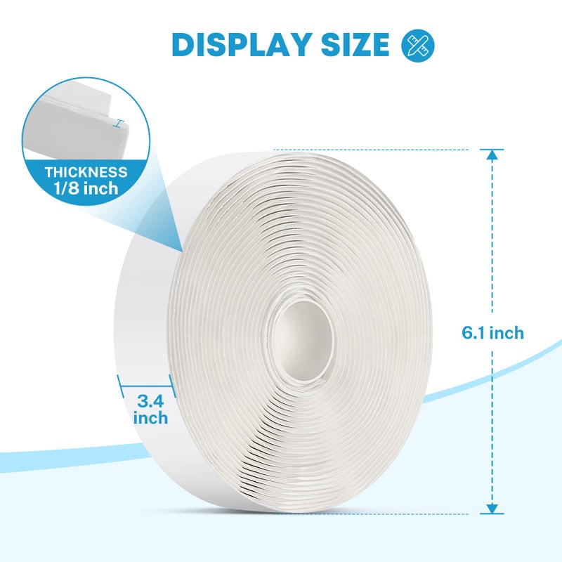 Kohree Butyl Sealant Tape White, 1/8-Inch x 3/4-Inch x 30-Foot, Butyl Tape RV Putty Rubber Seal Tape Leak Proof for RV Repair, Window, Boat Sealing, Glass and EDPM Rubber Roof Patching - Image 5