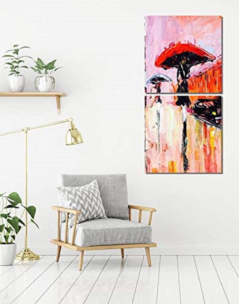 PRINTELLIGENT 2 Pieces Frame Wall Art Painting - Digitally Printed on 5mm Sunboard - Self Adhesive (16 x 32 inch) - Image 2
