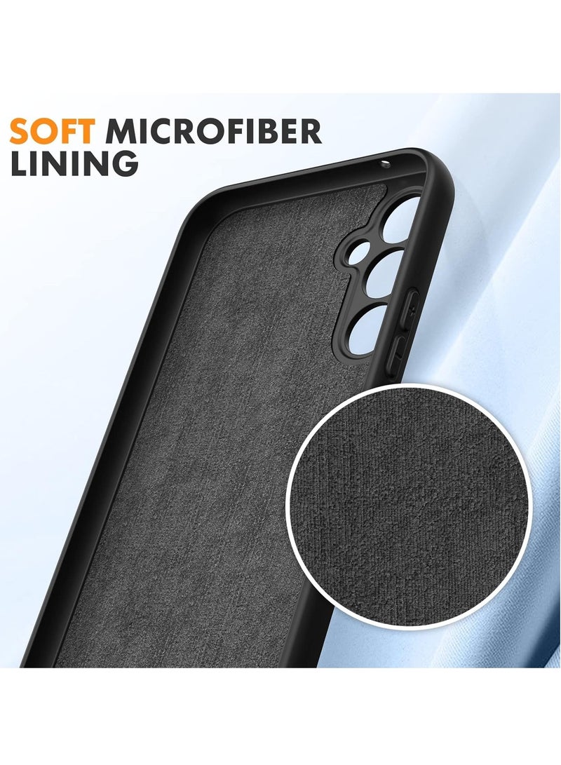 "Case Compatible with Samsung Galaxy A54 5G: Soft TPU Liquid Silicone Cover with 2 Tempered Glass Protective Films and Shockproof Rubber in Black" - Image 4