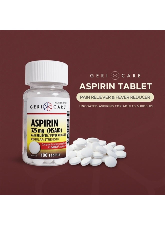 GeriCare Bottled Aspirin 325mg 100 Count Bottle (Pack of 1) - Image 2