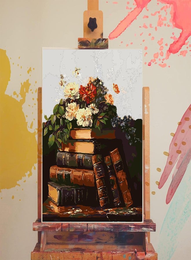 xackcme Book Paint by Numbers for Adults-Paint by Number Flowers on Canvas Without Frame,DIY Vintage Oil Painting for Gift Home Wall Decor(16x20inch) - Image 3