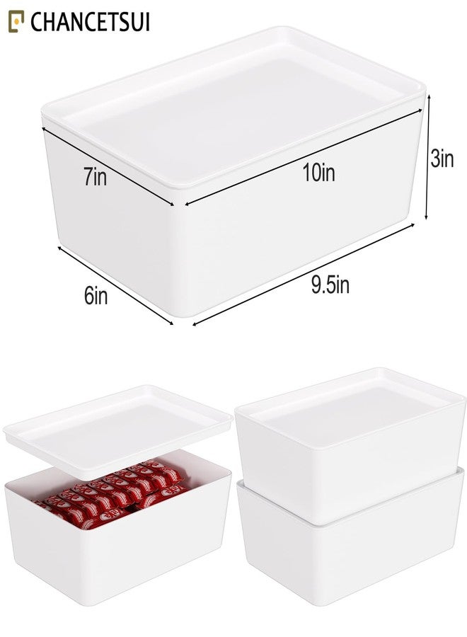 CHANCETSUI Pantry Storage Containers for Snacks: 2 Pack Coffee White Plastic Organizer Bins, 7x10 Inch Stackable Kitchen Cabinet Organizers - Image 5