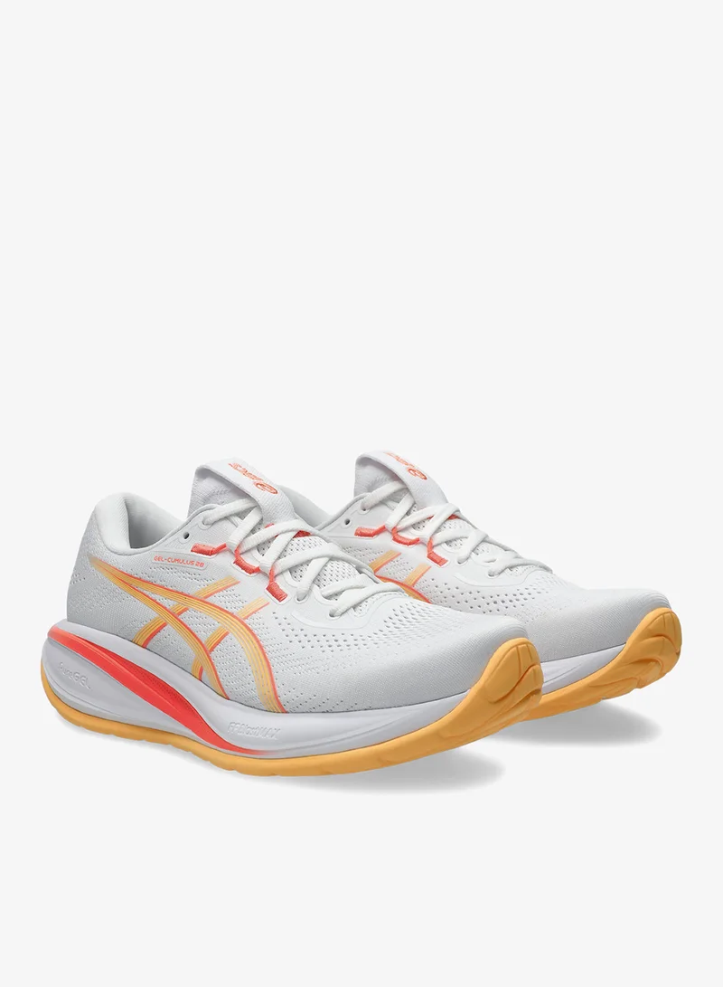 Asics WHITE/ORANGE GLOW Gel-Cumulus 28 for Women | Best Price UAE