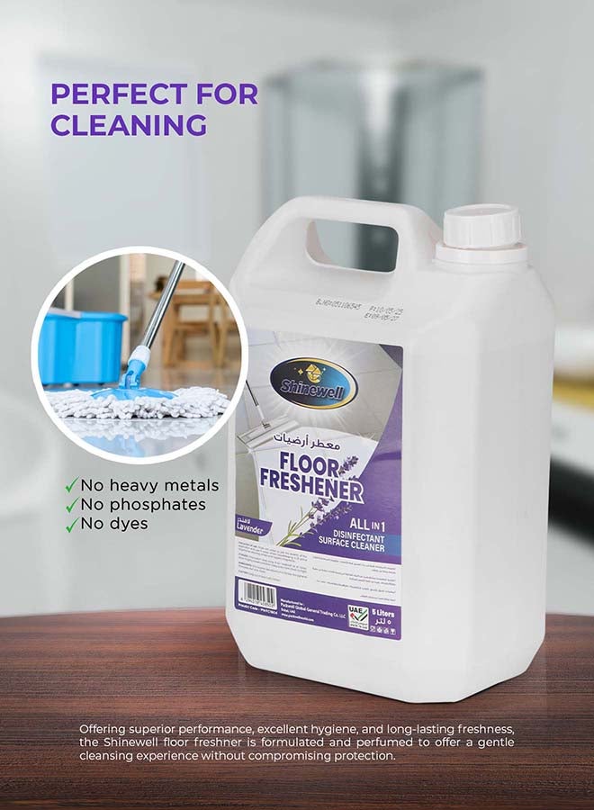 Shinewell Floor cleaner Disinfectant 5 liter Floor Cleaner Liquid, Lavender Fragrance all purpose cleaner - Image 2
