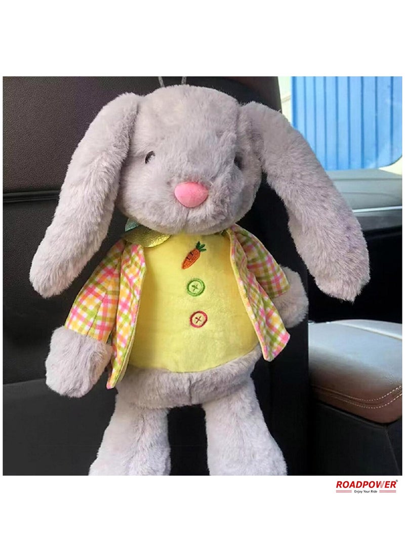 RoadPower Cute Bunny Car Tissue Box Holder Soft Plush Animal Tissue Dispenser Hanging Pouch Napkin Holder Rabbit Paper Storage Box For Car Home Bathroom 2 Pack - Image 4