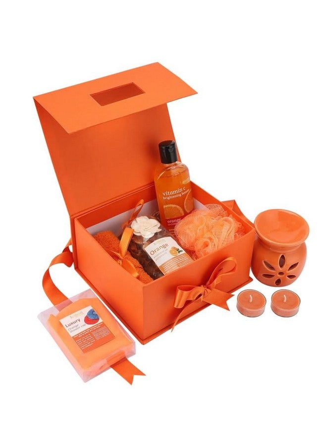 BodyHerbals Orange Bath And Body Care Gift Set For Women And Men| Luxury Skin Care Kit With Spa Accessories | Gift Box Hamper For Couple| 8 Pcs| Luxury Gift For Birthdays, Anniversaries, Christmas And Special Celebrations| 100 % Vegan - Image 3