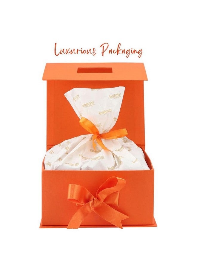 BodyHerbals Orange Bath And Body Care Gift Set For Women And Men| Luxury Skin Care Kit With Spa Accessories | Gift Box Hamper For Couple| 8 Pcs| Luxury Gift For Birthdays, Anniversaries, Christmas And Special Celebrations| 100 % Vegan - Image 5