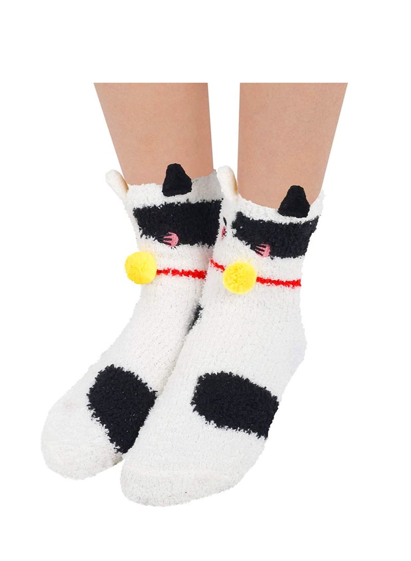 KASTWAVE Women Warm Super Soft Socks 5 Pairs Animal Microfiber Slipper Socks, Casual Home Sleeping Fuzzy Cozy Sock - Image 2