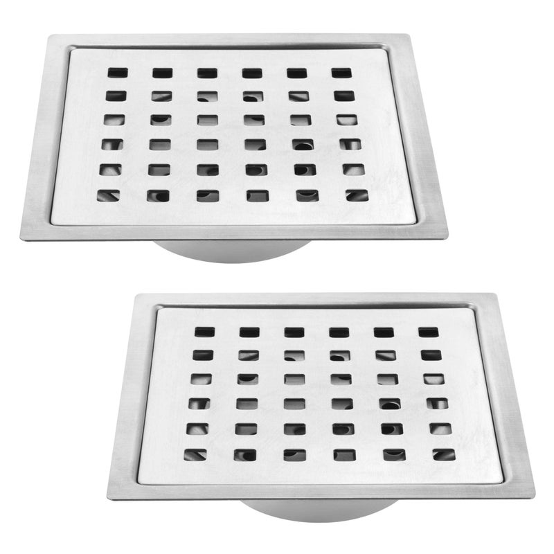Ruhe® Pearl Floor Drain/Jali | 304 Grade Stainless Steel Pearl Floor Drain/Jali Square with Trap Set of 2 (6 x 6 inches) - Image 5