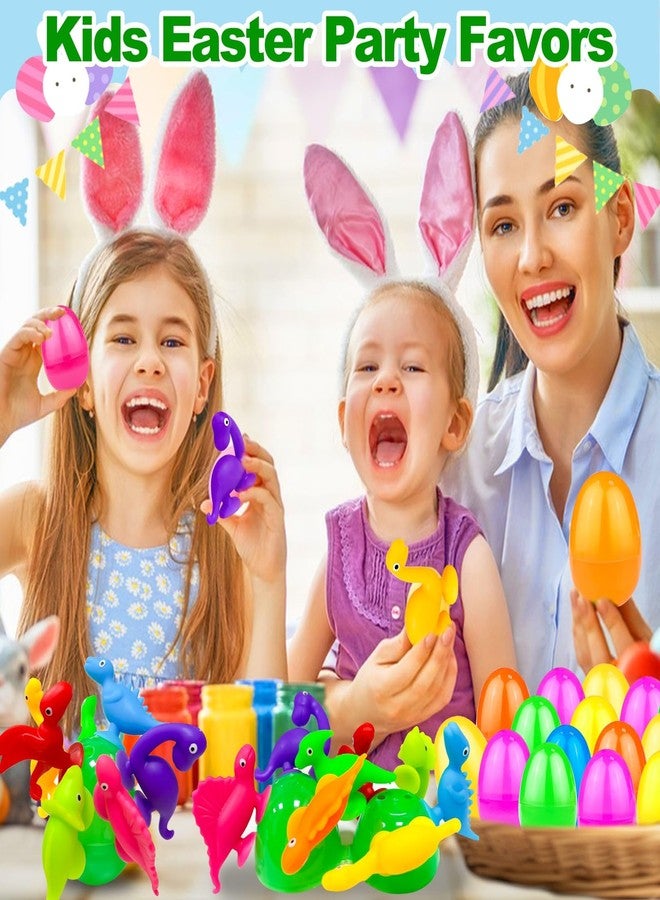 AMENON 24 Pcs Prefilled Easter Eggs with Animal Dinosaur Suction Cup Bath Toy Easter Basket Stuffers Filler Stress Relief Sensory Fidget Window Surprise Easter Hunt Party Favors Gifts for Kids Toddler - Image 4